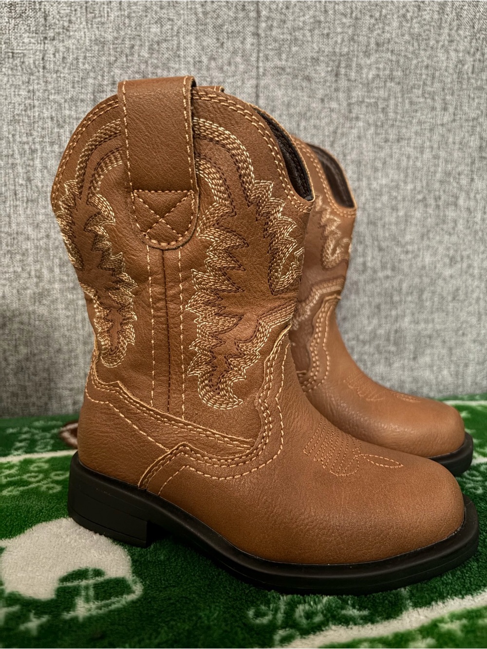 Dream Pairs Tan Brown Kids Western Boots